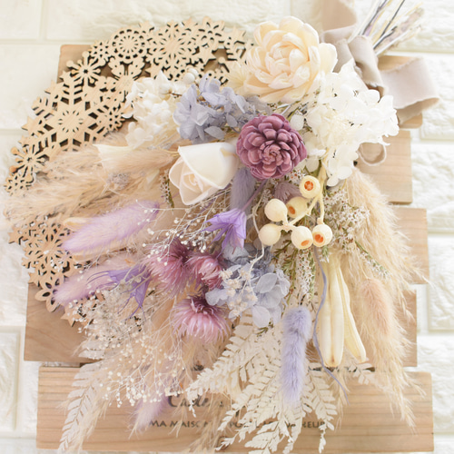 ドライフラワー ナチュラルカラー スワッグ ブーケ❤︎ ブーケ un