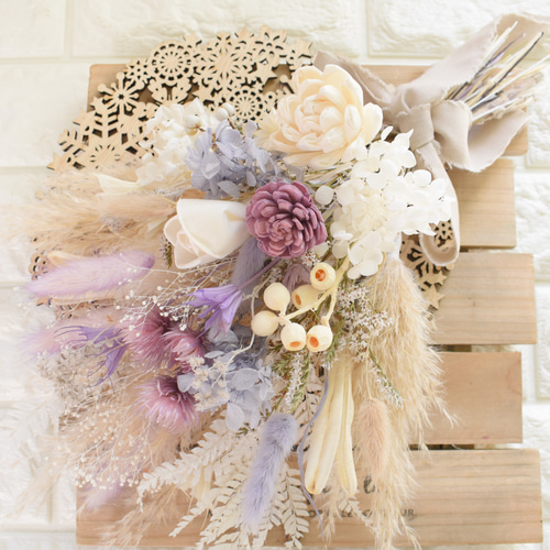 ドライフラワー ナチュラルカラー スワッグ ブーケ❤︎ ブーケ un