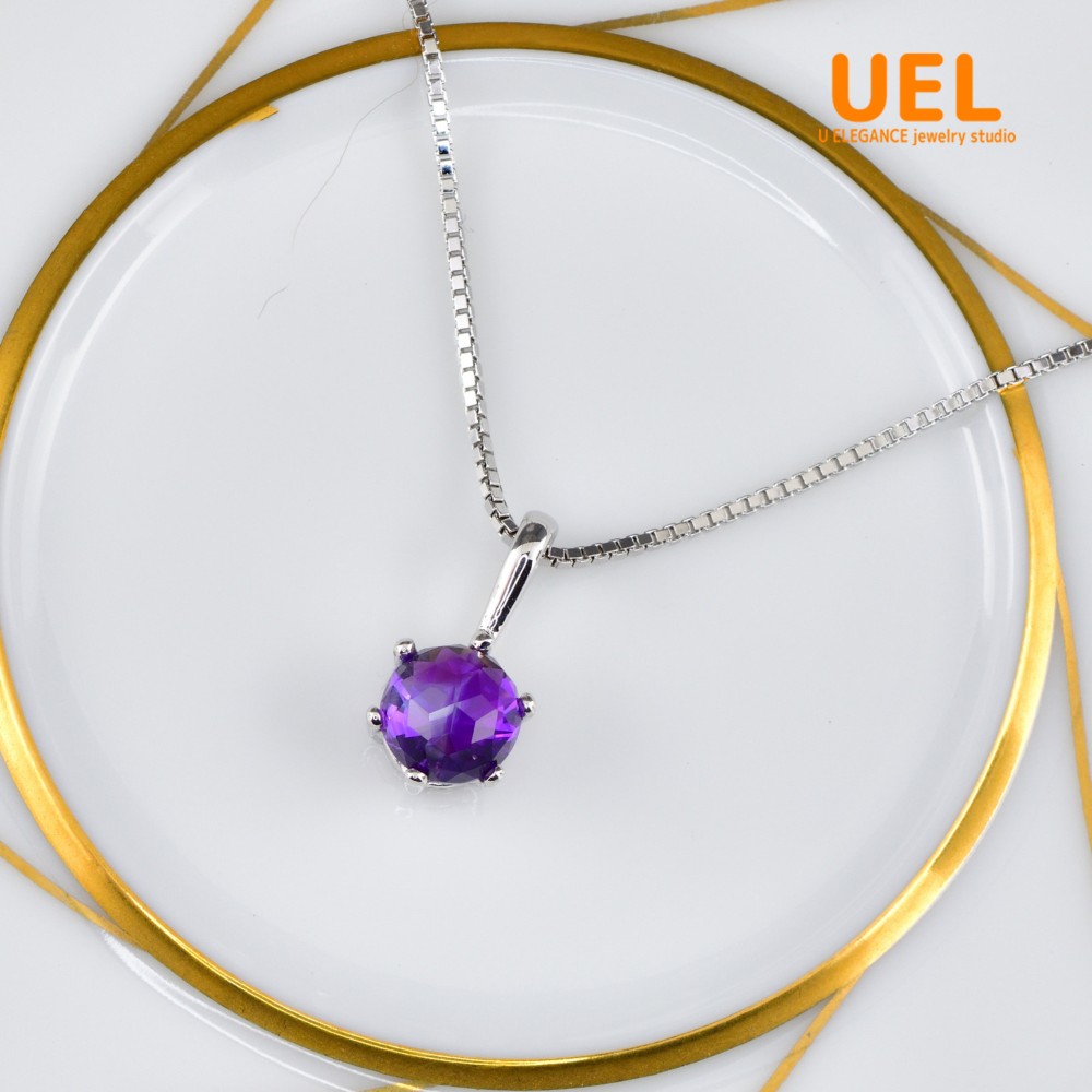 アメジスト　エピコットカット　ペンダントトップ　SILVER925
