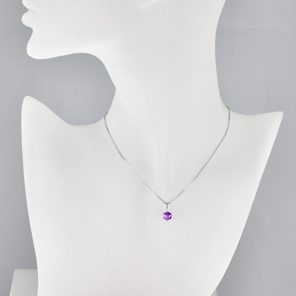 アメジスト　エピコットカット　ペンダントトップ　SILVER925