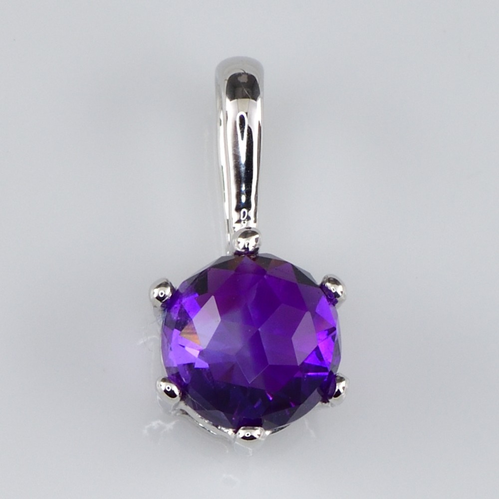 アメジスト　エピコットカット　ペンダントトップ　SILVER925