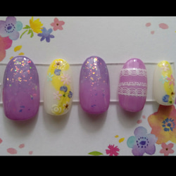 NO.06 》カラフルドットネイル ネイルチップ（つけ爪） シャチベベ