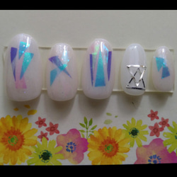 NO.06 》カラフルドットネイル ネイルチップ（つけ爪） シャチベベ