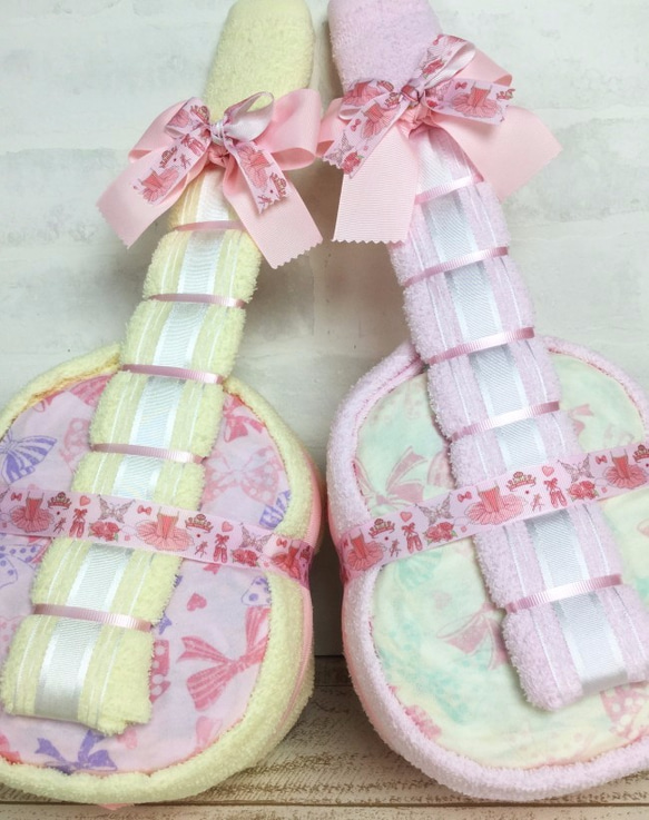 おむつギター　オリジナルおむつケーキ　ご出産祝いや誕生日祝いに　pastelribbon 7枚目の画像