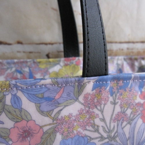 オーダー品 ラミネート ボタニカル 花柄 ブルー＆ピンク系 ショルダー 