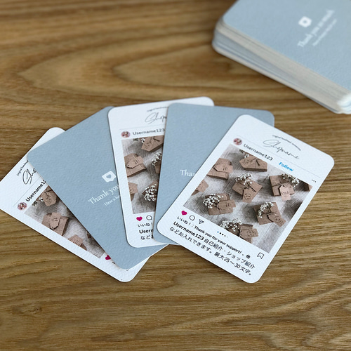 インスタ風【名入れオーダー・両面50枚】ショップカード アクセサリー