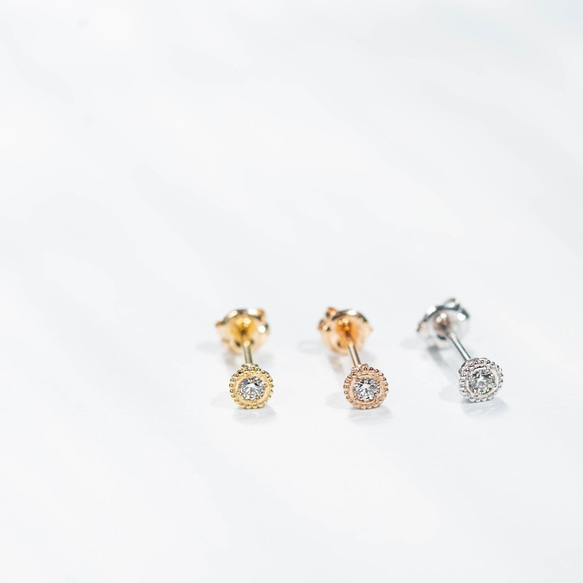 Verseau -Pierce-◇K18WG×Diamond 0.03ct 0.5pair 2枚目の画像