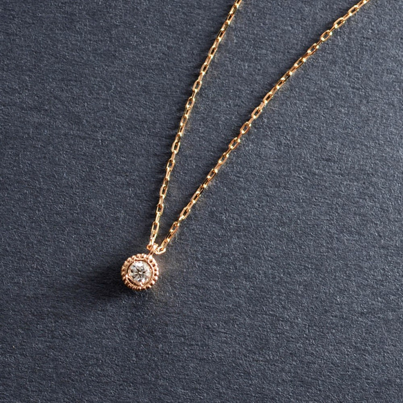 Verseau -Necklace-　◇K18PG×Diamond 0.03ct 1枚目の画像