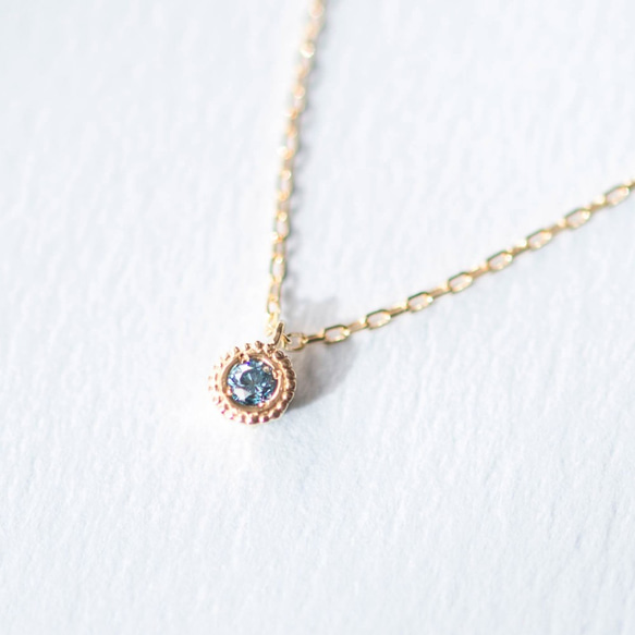 ブルートリートメントDiamond 0.03ct  Verseau -Necklace-◇K18YG/PG 1枚目の画像