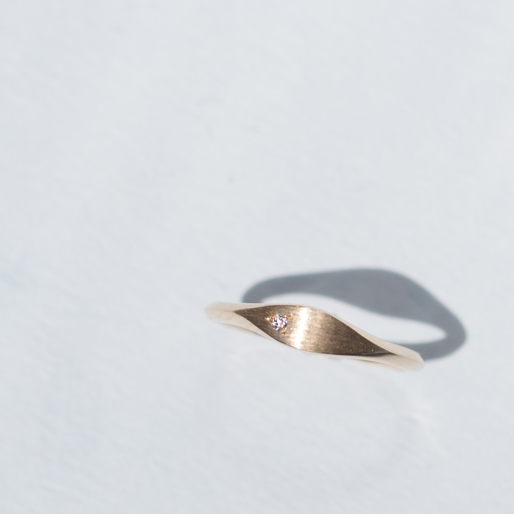 La Feuille -Pinky Ring-◇K14YG/PG×Diamond 0.007ct◇1号以下もOK