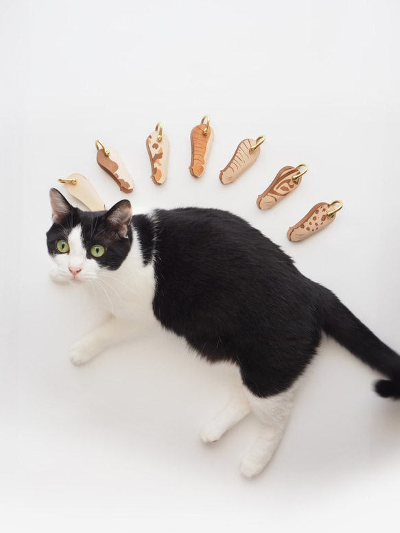 CHOTTO NEKO キーケース 本革 レザー 真鍮 ミケネコ [猫所] 8枚目の画像