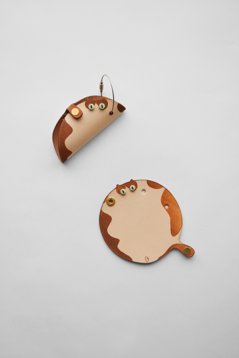 OMEME NEKO BALLOON キーケース サークル型 本革 レザー ハチワレ [猫所]