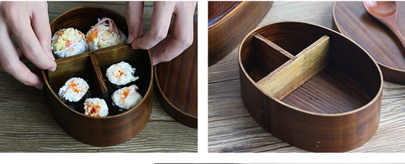 レトロランチボックス無地ポータブル木製学生日本食配達ボックス寿司ボックスカスタマイズ可能 6枚目の画像
