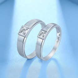 受注制作 18K金 天然 ダイヤモンド指輪結婚記念日結婚指輪カップルペアリング婚約指輪ハンドメイド価格はペアの価格 3枚目の画像
