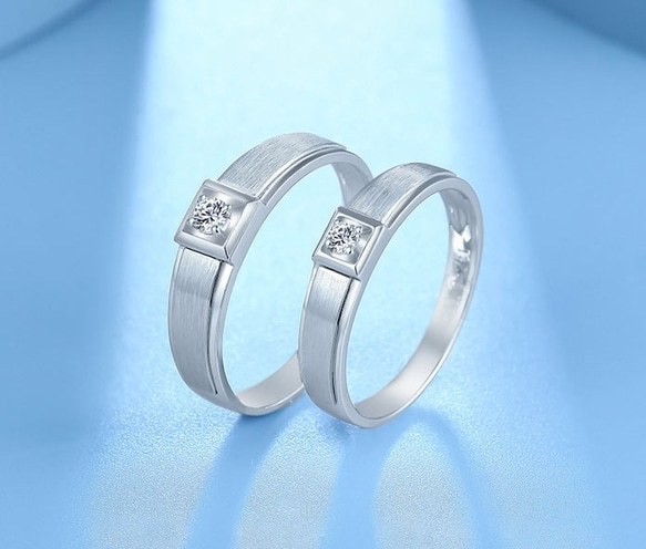 受注制作 18K金 天然 ダイヤモンド指輪結婚記念日結婚指輪カップルペアリング婚約指輪ハンドメイド価格はペアの価格 3枚目の画像