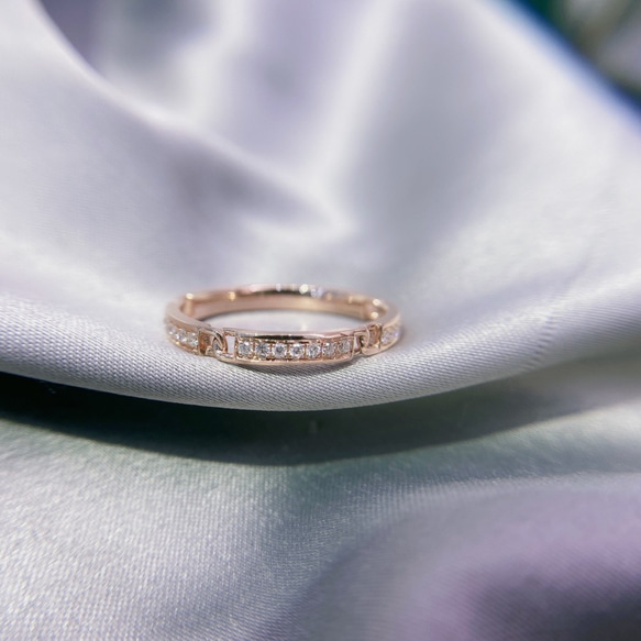 ダイヤモンドリング18kゴールドの結婚指輪2本価格日系小清風の日常着の対戒「一生一緒に」カップルの指輪を取る 18k 3枚目の画像