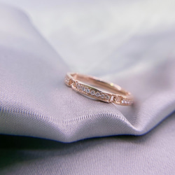 ダイヤモンドリング18kゴールドの結婚指輪2本価格日系小清風の日常着の対戒「一生一緒に」カップルの指輪を取る 18k 5枚目の画像