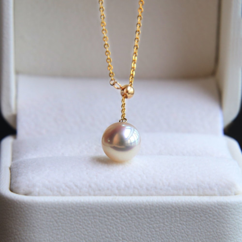 純18k金ゴールド パール ネックレス 18k ゴールド Y 字型 AU750 調整  