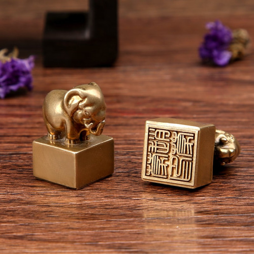 子象 真鍮印鑑「吉祥瑞」 真鍮印鑑 書道印鑑 彫刻印鑑 プライベート