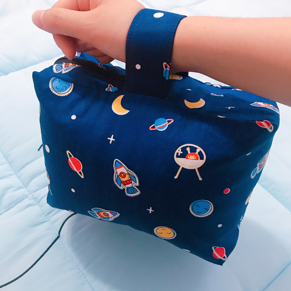 尿布袋、外出包、兒童提袋/宇宙星球/深藍色 第1張的照片