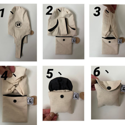 COBIキャットリストシングルカップ飲料バッグ（ユニークな刺繍デザイン、小さなバッグに折りたためる、軽量でスペースがない、内側の 6枚目の画像