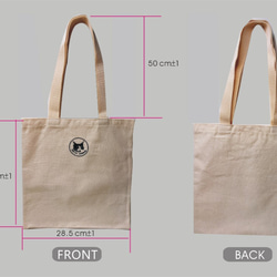 COBIキャットトートバッグ/ショッピングバッグ（ユニークな刺繡デザイン、スペースを取らずに軽くてシンプル） 3枚目の画像