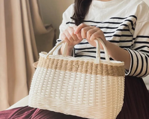 【専用】ジョリーフルール 麻かごトートバッグ ハンドメイド 069244d9ce89c7aaa98da9cd6573df