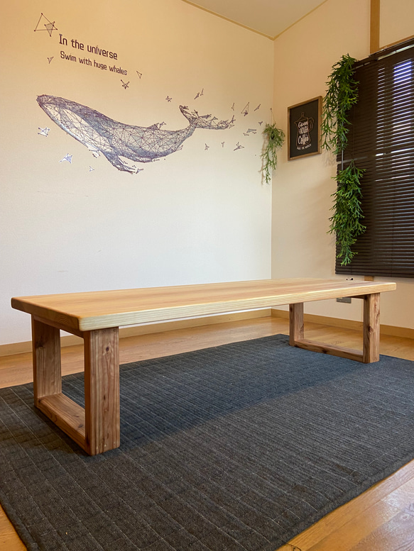 天然杉一枚板ナチュラル&ダークトーンテーブル 蜜蝋ワックスクリーム