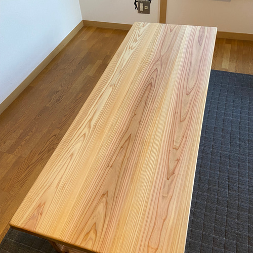 高級杉無垢のローテーブル 蜜蝋ワックス仕上げ 1600×600×380mm