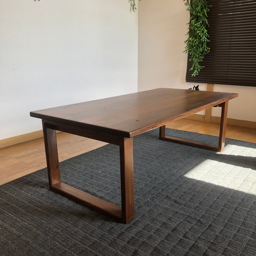 杉のローテーブル 折り畳み式 1000×600×400mm エボニーツヤ有 ロー