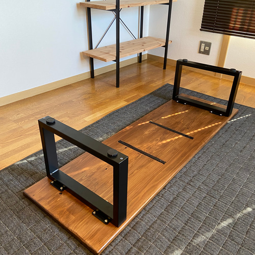 ローテーブル ロ型アイアン脚 ロングバージョン 1200×500×330mm ロー