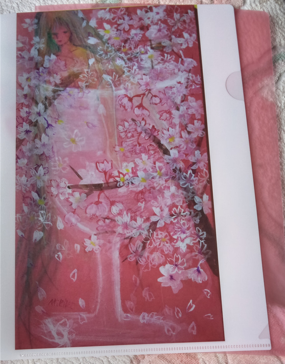 A4クリアファイル 魔女の桜浴+無地の二枚組 3枚目の画像