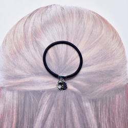 Little Black Cat Black Pearl Bijou Hair Elastic / Zirconia Stone 第3張的照片