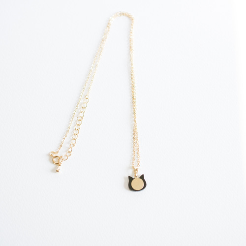 黒猫と白猫のシンプルペアネックレス ( ロングネックレス ) ネックレス