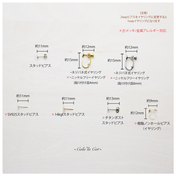 座り猫ビジュー14kgfピアス / ニッケルフリーイヤリング 5枚目の画像