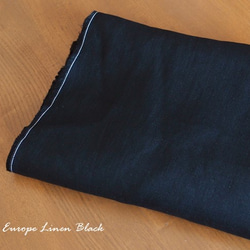 ヨーロッパリネン（ブラック）ギャザースカート【受注製作】 2枚目の画像