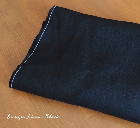 ヨーロッパリネン（ブラック）ギャザースカート【受注製作】 2枚目の画像