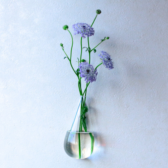 母の日フラワー2024☆倒れない花瓶【癒しのガラス雑貨】フック付き 壁かけ花瓶 9枚目の画像