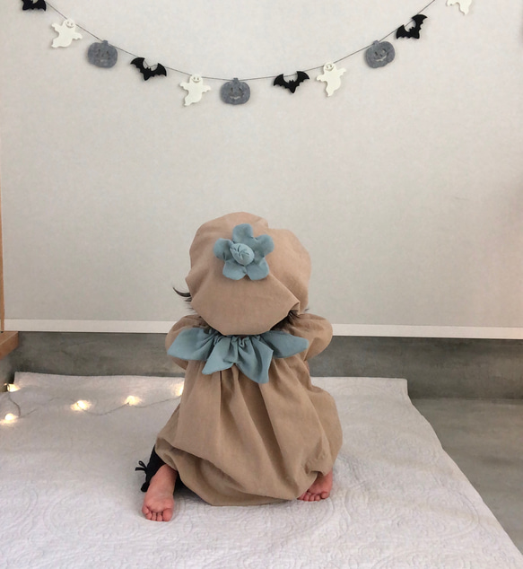 ⭐︎再販⭐︎10/25頃発送⭐︎くすみカラーのハロウィンカボチャベビー服 2枚目の画像