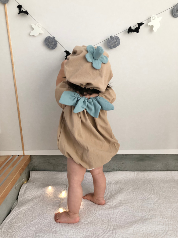 ⭐︎再販⭐︎10/25頃発送⭐︎くすみカラーのハロウィンカボチャベビー服 5枚目の画像