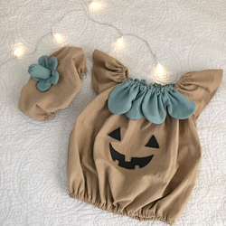 ⭐︎再販⭐︎10/25頃発送⭐︎くすみカラーのハロウィンカボチャベビー服 7枚目の画像