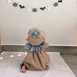 ⭐︎専用⭐︎10/25頃発送⭐︎くすみカラーのハロウィンカボチャベビー服 2枚目の画像