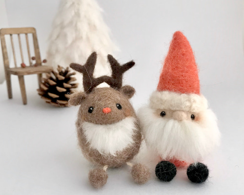 421 ☆【Xmas限定】サンタさん&トナカイセット② Amazon.co.jp: 当選品 クリスマス サンタ トナカイ キューピー 2点