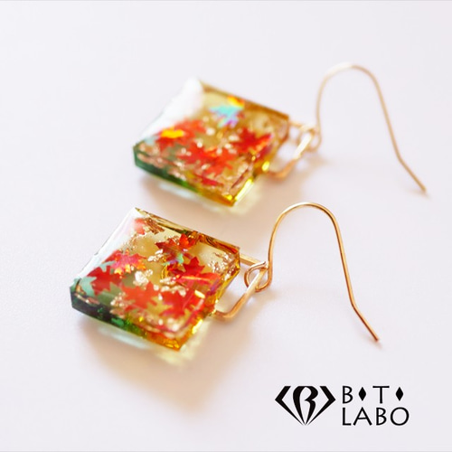 和 秋の紅葉（もみじ）レジンピアス イヤリング ネックレス