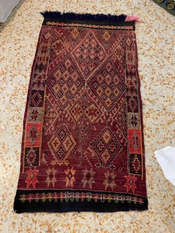 世界に1枚　特別でおしゃれなインテリアになる　ヴィンテージ　AFGHAN KILIM アフガンキリム　LF202001 1枚目の画像