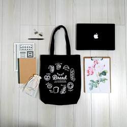 【 A4対応 】オリジナルキャンバストートバッグ（Bread）／通勤通学バッグ カジュアル 14枚目の画像