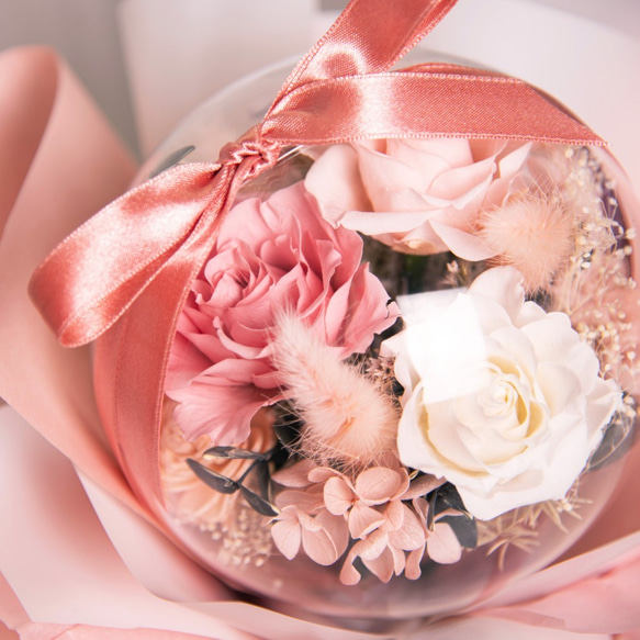 【Pink浪漫】日本永生花 波波球 抱抱桶 禮物推薦 生日 情人節 紀念日 第2張的照片