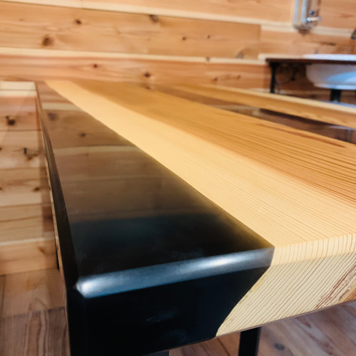 秋田杉 彫刻龍 ウッドレジン リバーテーブル レジンテーブル 天