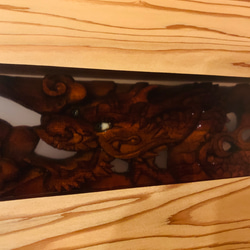 秋田杉　彫刻龍　ウッドレジン　リバーテーブル　レジンテーブル　天板 7枚目の画像