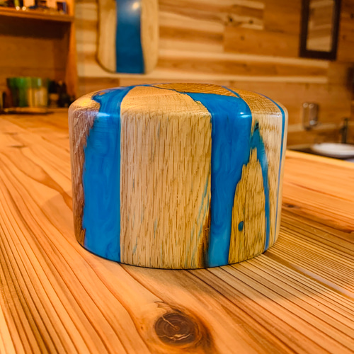 一点物 コールマンルミエールランタン用ウッドレジンOD缶カバー